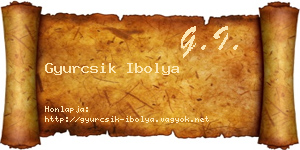 Gyurcsik Ibolya névjegykártya